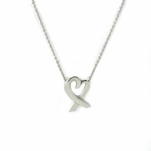 Tiffany & Co. Paloma Picasso Loving Heart Necklace Sterling Silver 16” Chain